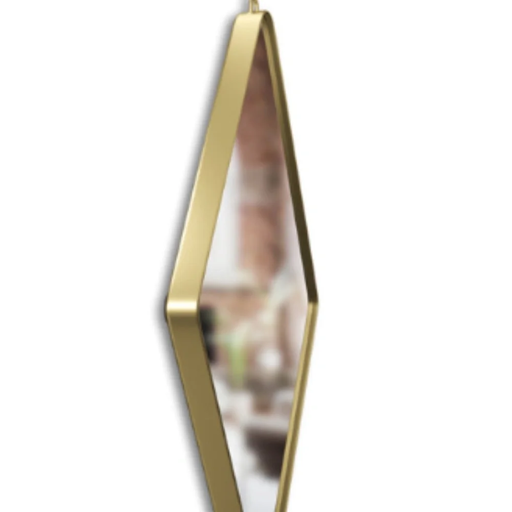Trio (3) Umbra Dima Gold Brass Diamond Shaped Mirrors Wall Decor - NEW in box